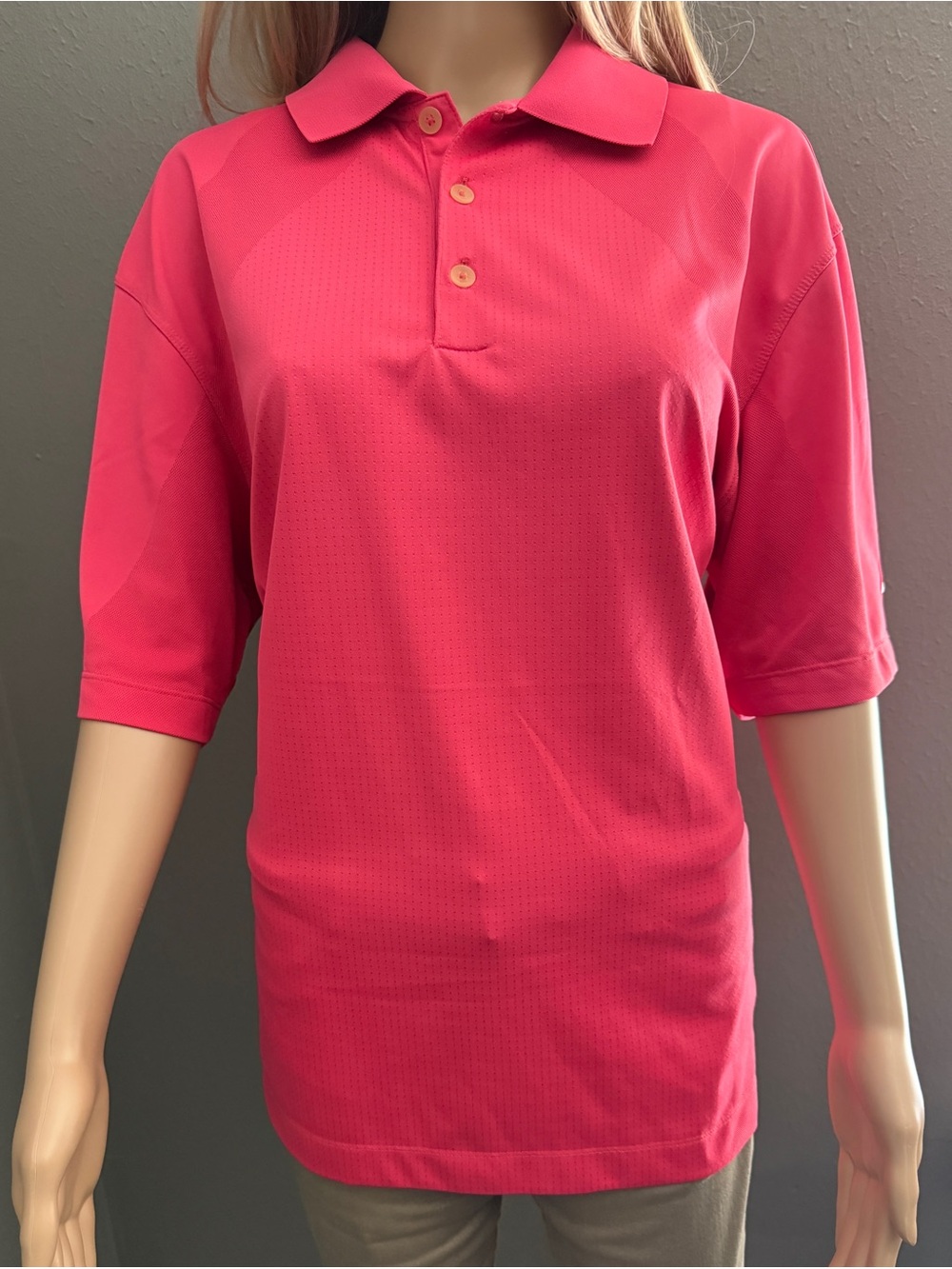 Nike Men's Hot Pink Polo Shirt - Short Sleeve